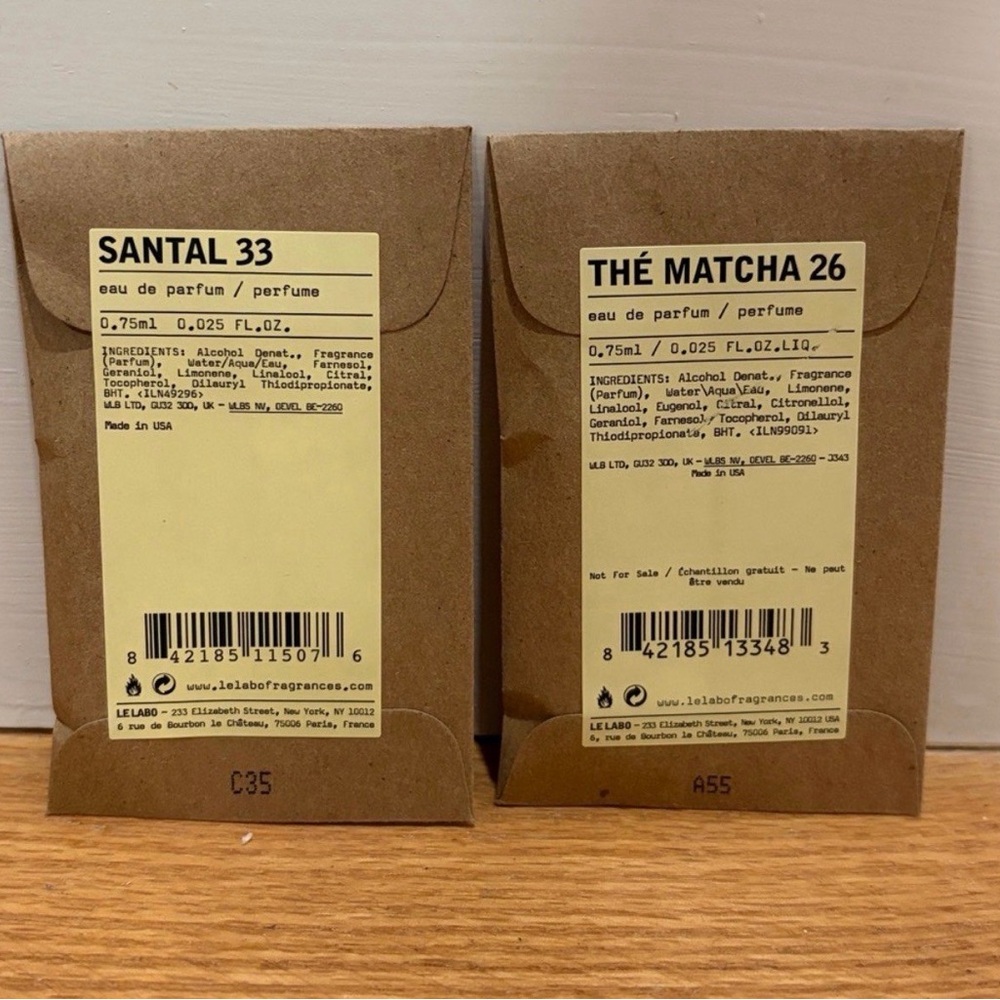 Le Labo Santal 33 & The Matcha 26 Sample Set